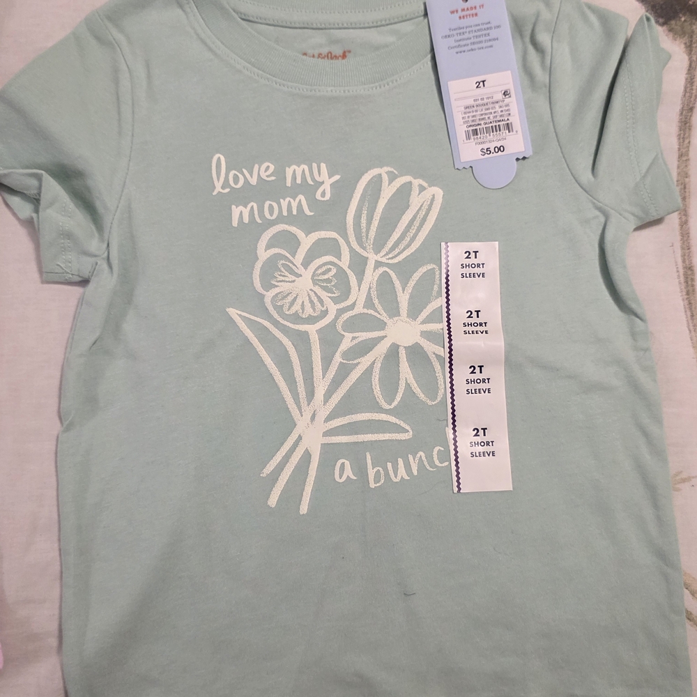 Brand New Cat & Jack Girl's 2T Shirts (5) & Disney Princess Girl's 2T Shirt (1)